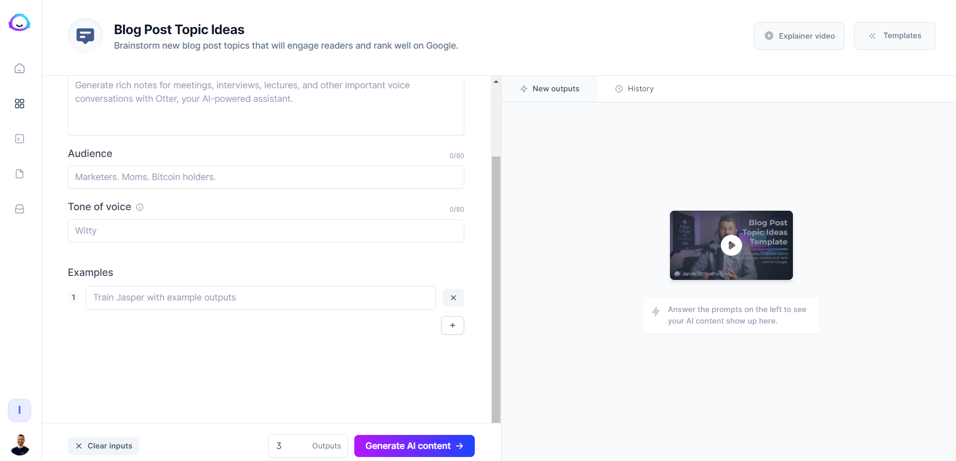 Jasper ai Blog Post Topic Ideas Template Demo Examples Jasper ai Blog Post Topic Ideas Template Demo Examples